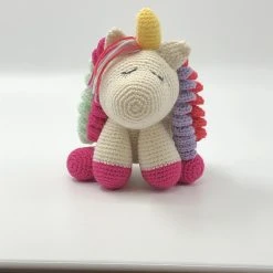 Vendora Χειροποίητος πλεκτός μονόκερος λούτρινο Amigurumi