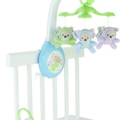 Vendora Fisher Price Μόμπιλε Κούνιας και Καροτσιού με Μουσική, Περιστροφή και Προτζέκτορα Αρκουδάκια για Νεογέννητα