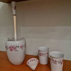 Vendora 7 πορσελάνινα τεμάχια αξεσουάρ μπάνιου