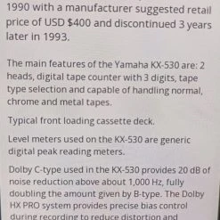 Vendora DIRECT DRIVE YAMAHA KX 530 RS Made In JAPAN Vintage Deck κασετοφωνο 25 Vendora DIRECT DRIVE YAMAHA KX 530 RS Made In JAPAN Vintage Deck κασετοφωνο -Vendora store e1071c523345e1d863463aff7613e4a67fe16328 xl