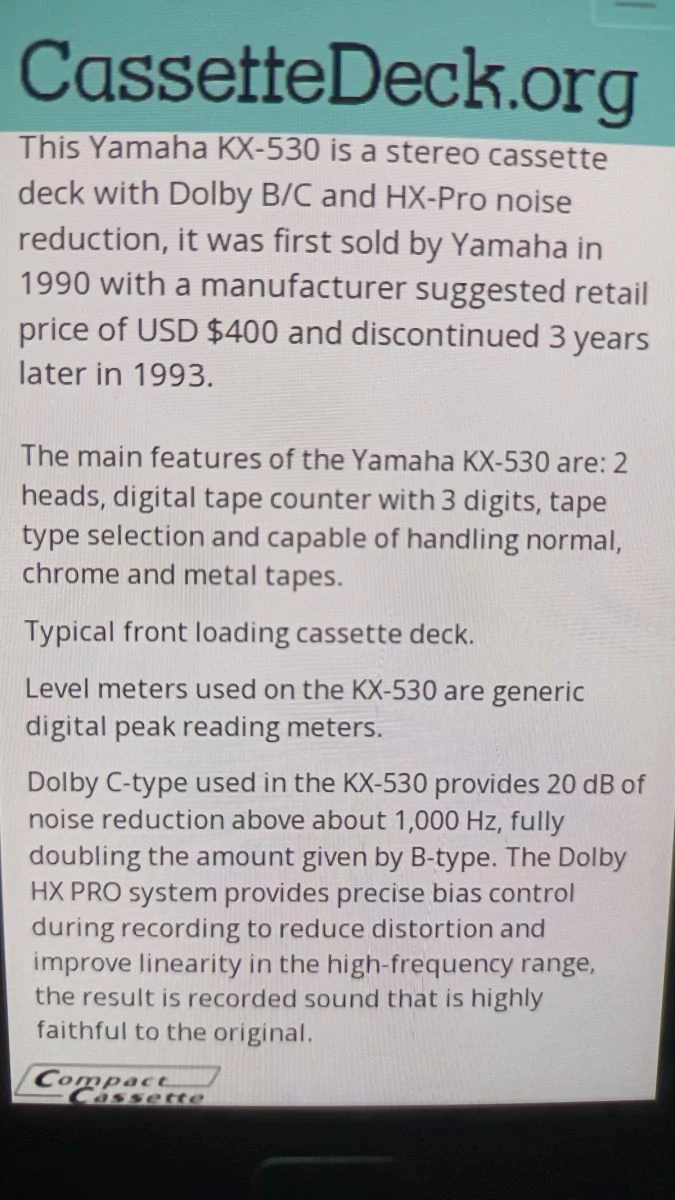 Vendora DIRECT DRIVE YAMAHA KX 530 RS Made In JAPAN Vintage Deck κασετοφωνο 14 Vendora DIRECT DRIVE YAMAHA KX 530 RS Made In JAPAN Vintage Deck κασετοφωνο - Image 12